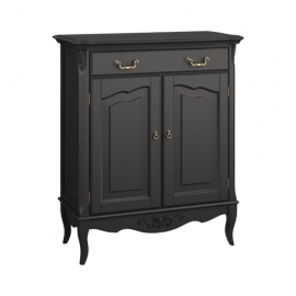 Комод Aletan Marlette (Алетан Марлетт), 1 ящик и 2 дверцы, Черный лак, В404BL