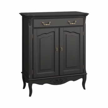 Комод Aletan Marlette (Алетан Марлетт), 1 ящик и 2 дверцы, Черный лак, В404BL