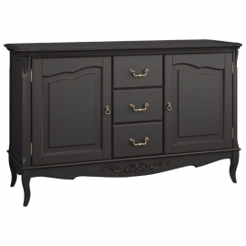 Прилавок Aletan Marlette (Алетан Марлетт), 3 ящика и 2 дверцы, Черный лак, В403BL