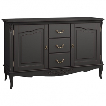 Прилавок Aletan Marlette (Алетан Марлетт), 3 ящика и 2 дверцы, Черный лак, В403BL