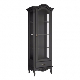 Витрина 1-дверная Aletan Marlette (Алетан Марлетт), Черный лак, правая, 1 ящик, В601BL