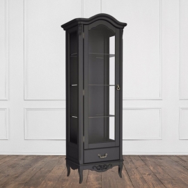 Витрина 1-дверная Aletan Marlette (Алетан Марлетт), Черный лак, левая, 1 ящик, В602BL