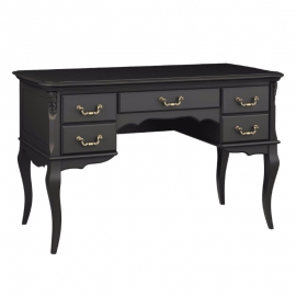 Стол письменный Aletan Marlette (Алетан Марлетт), узкий, 5 ящиков, Черный лак, В704BL
