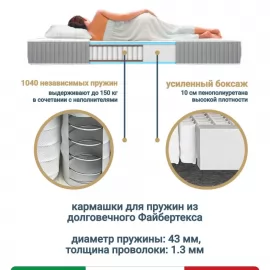 Матрас Materlux Aria Classic (Ария Классик), серии Grande – 80х200 см, анатомический