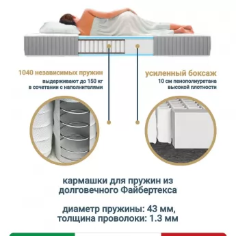 Матрас Materlux Aria Classic (Ария Классик), серии Grande – 120х200 см, анатомический