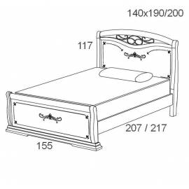 Кровать 140 см Maronese Afrodita прямое изножье