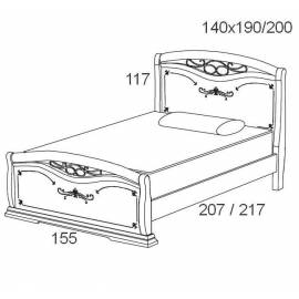 Кровать 140 см Maronese Afrodita изножье с ковкой