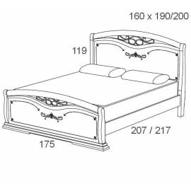 Кровать 160 см Maronese Afrodita изножье с ковкой