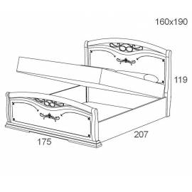 Кровать 160 см Maronese Afrodita изножье с ковкой