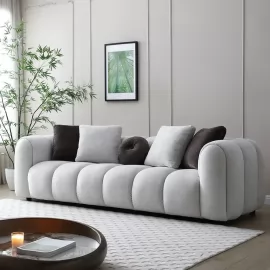 Диван Q-Home Capri, 4-местный, ткань, бежевый, 1173