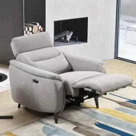 Кресло-реклайнер Q-Home Cheretto, ткань, серый, QH-armchair-Cheretto