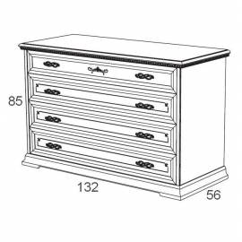 Комод низкий Maronese Afrodita, 4 ящика