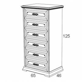 Комод высокий Maronese Afrodita, 6 ящиков