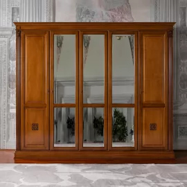 Шкаф 5-дверный Claudio Saoncella Puccini, с зеркалами, Вишня (PC90) - 44576/C, Италия