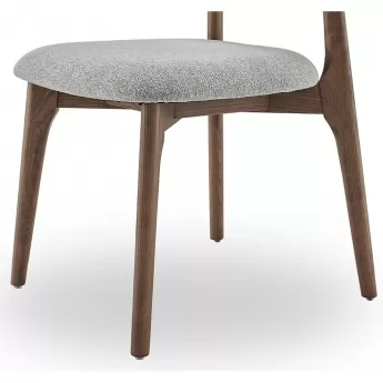 Стул Q-Home Tods 2 (Тодс 2), Орех / серая ткань, QHCHTODS2G