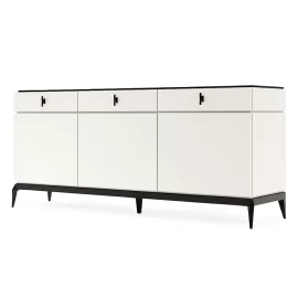 Комод Vissam Florence (Виссам Флоренция), 3 ящика и 3 дверцы, Молочный/Черный, 1014/L/BL