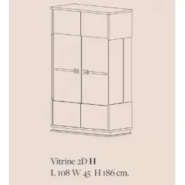 Витрина 2-дверная Status Evolution с подсветкой ручки LOGO