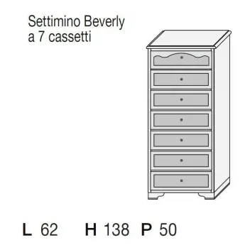 Комод высокий 7 ящиков San Michele Beverly