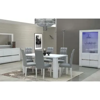 Стол обеденный 160 см Status Elegance White со стеклом прямоугольный