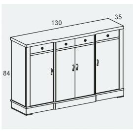 Комод узкий 4-дверный Panamar 116.130.P