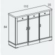 Комод узкий 3-дверный Panamar 116.110.P - Фото 2