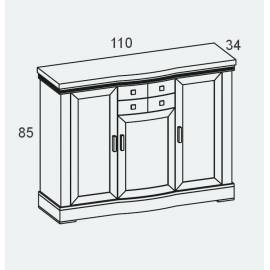 Комод узкий 3-дверный Panamar 115.110.P