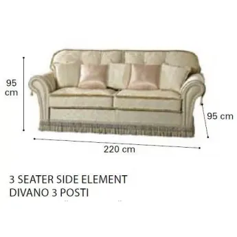 Диван 3-местный Camelgroup Decor, размеры