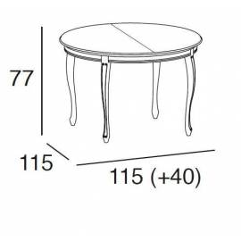 Стол обеденный 115/155 Panamar, круглый раздвижной 405.115.P