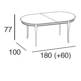 Стол обеденный 180/240 Panamar, овальный раздвижной 403.180.P