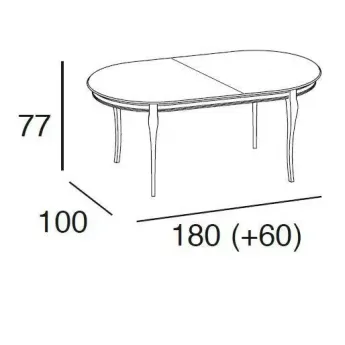 Стол обеденный 180/240 Panamar, овальный раздвижной 403.180.P
