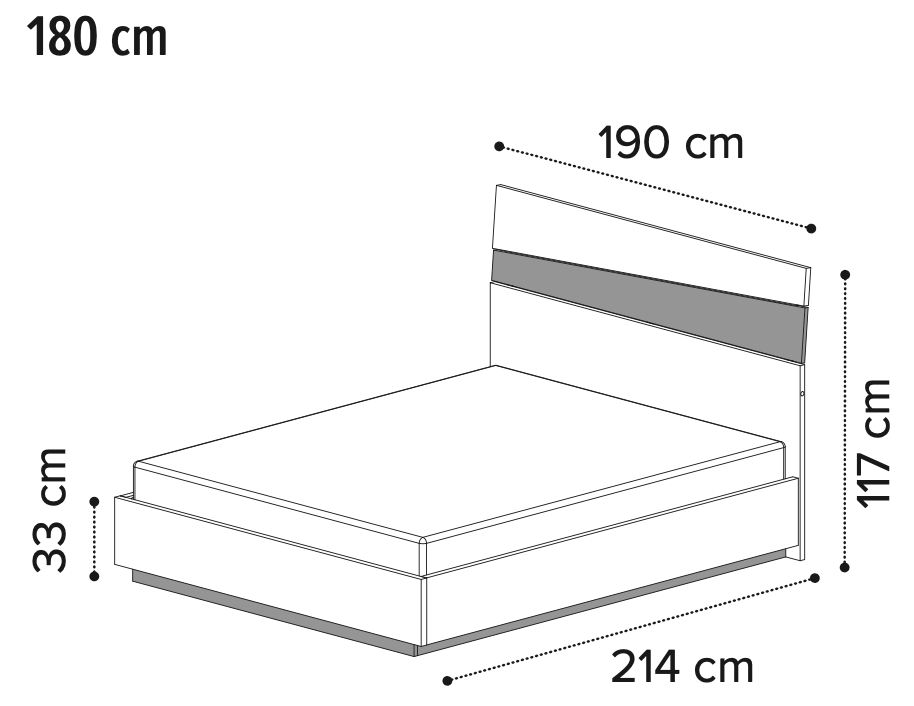 Размеры кровати Camelgroup ALBA, 167LET.02MC
