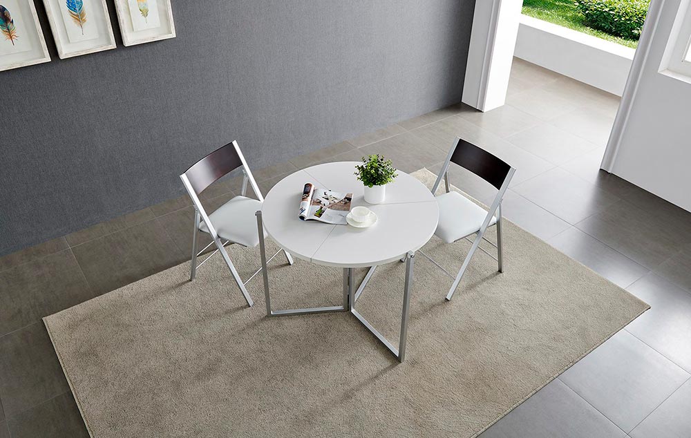 Стол обеденный Q-Home B2389, 90 см, белый, раскладной
