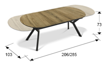 Размеры обеденного стола Antea Schuller, арт. 789211