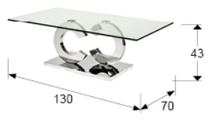 Размеры журнального стола Casandra Schuller, арт. 739023