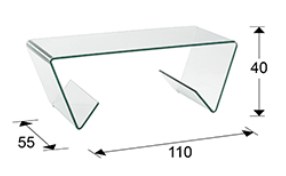 Размеры журнального стола Glass III Schuller, арт. 553095